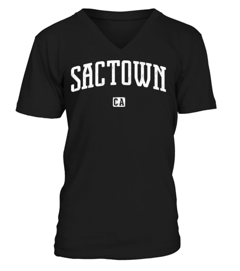 Sactown California Vintage Style V-Neck T-shirt