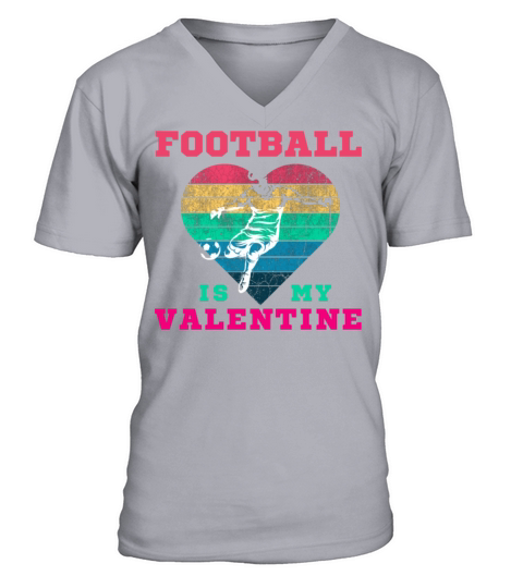 SOCCER IS MY VALENTINE retro heart best gift for V-Neck T-shirt