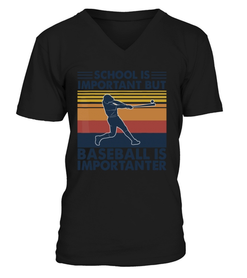 Vintage School Is Important But Baseball Is Import V-Neck T-shirt