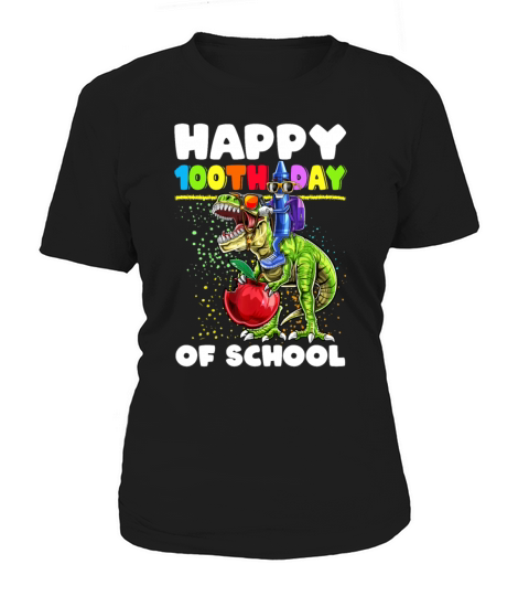 100th Day of School T Rex Dino Dinosaur Crayon Women's T-Shirt