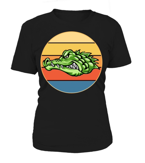 Crocodile Retro Sunset Vintage Wild Animal Women's T-Shirt