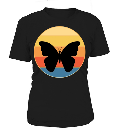 Cute Butterfly Retro Sunset Vintage Animal Insect Women's T-Shirt