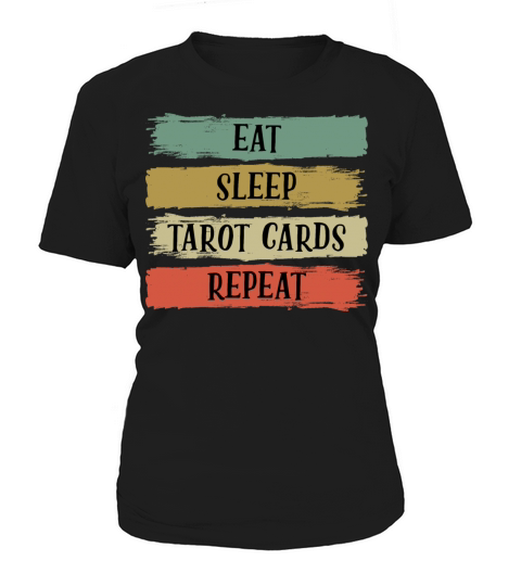 Eat Sleep Retro Vintage Tarot Cards Cartomancy Women's T-Shirt