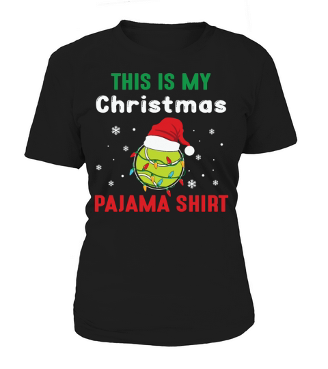 Tennis Ball Christrmas Pajama Santa Women's T-Shirt