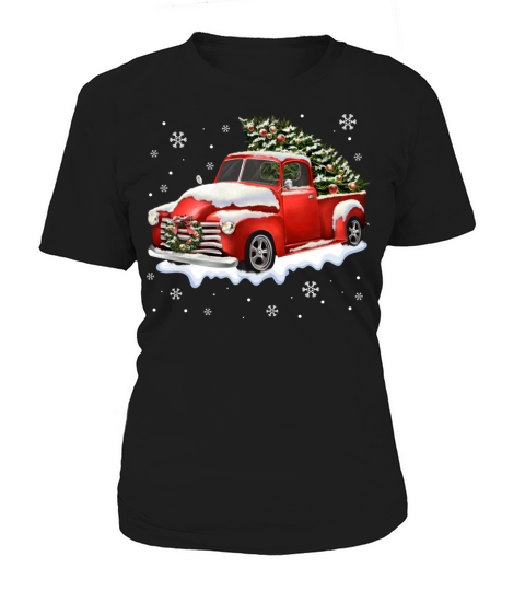 Vintage Christmas Tree Truck T Shirt Funny Retro Women's T-Shirt
