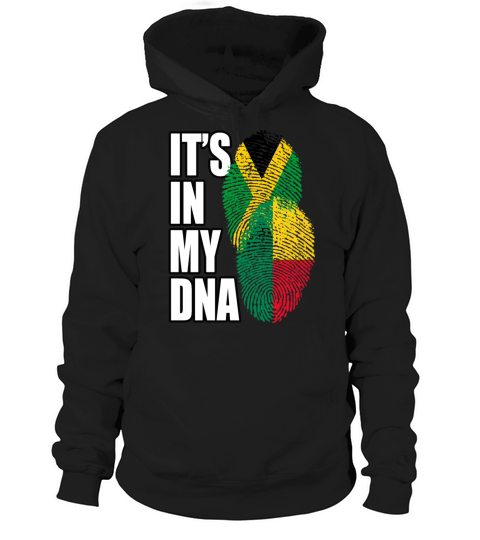 Beninese And Jamaican Mix Heritage DNA Flag Hoodie Unisex