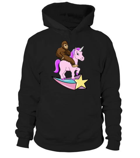 Bigfoot Riding A Unicorn Hoodie Unisex
