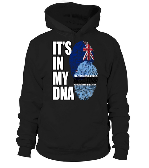 Botswana And New Zealand Mix Heritage DNA Flag Hoodie Unisex