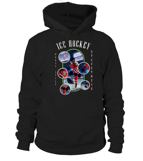 Ice Hockey Player Team Puck Skates Vintage Retro Hoodie Unisex