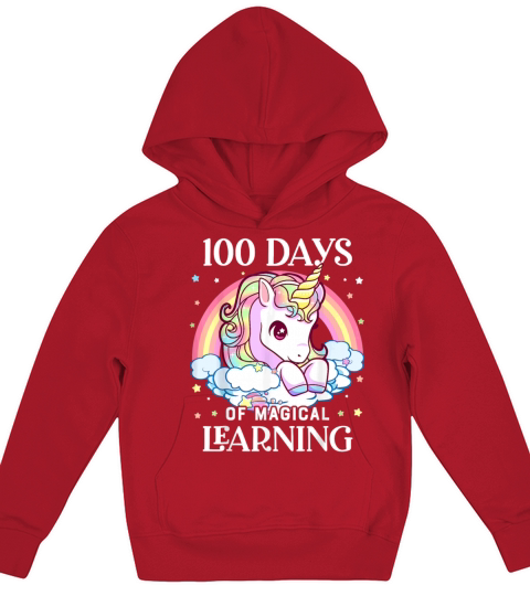 100 Days of School Unicorn Girls Teacher 100th Day Kids Hoodie