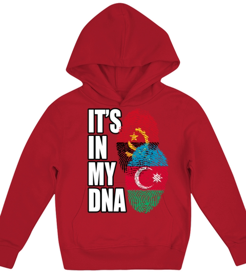 Azerbaijani And Angolan Mix Heritage DNA Flag Kids Hoodie