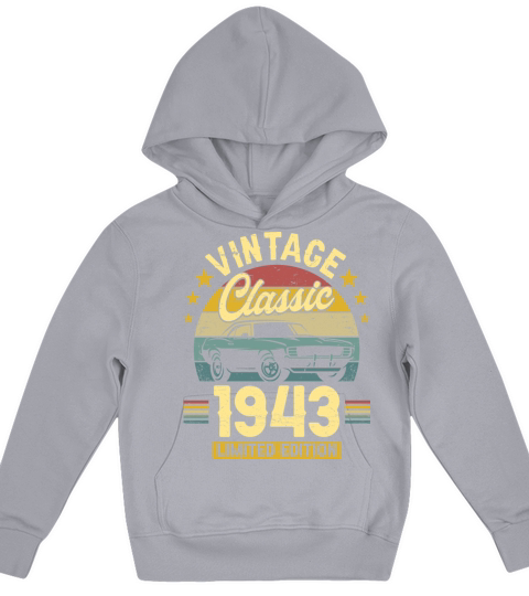 Classic 1943 80 Years Old Vintage 80th Birthday Kids Hoodie