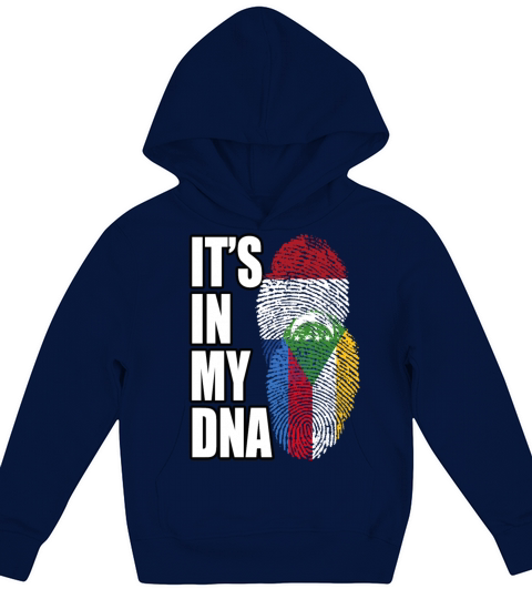 Comoran And Dutch Mix Heritage DNA Flag Kids Hoodie