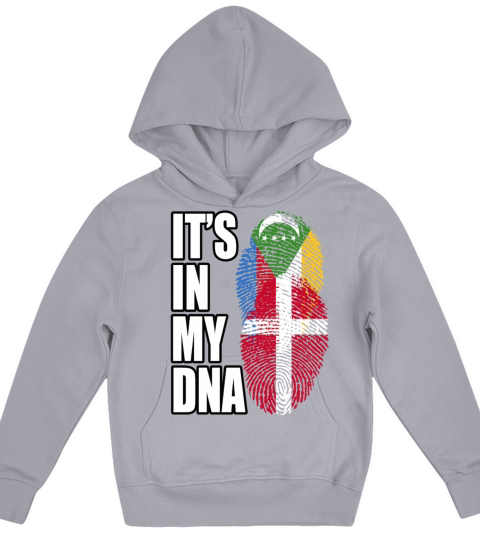 Danish And Comoran Mix Heritage DNA Flag Kids Hoodie