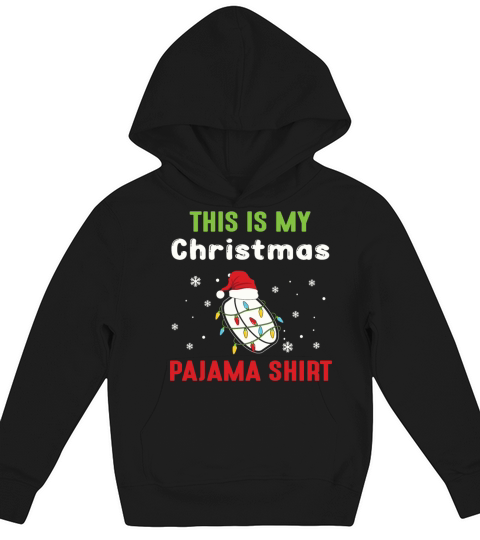 Hockey Puck Christrmas Pajama Santa Kids Hoodie