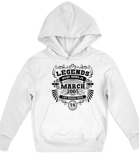 March 2005 Birthday Vintage Legend Kids Hoodie