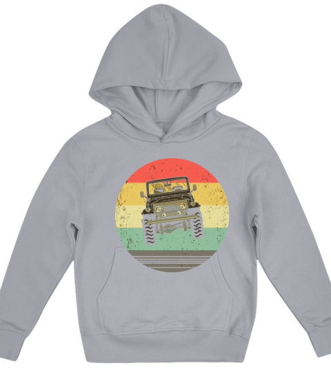 Off Road Retro Vintage Style 4X4 Car Enthusiast Kids Hoodie