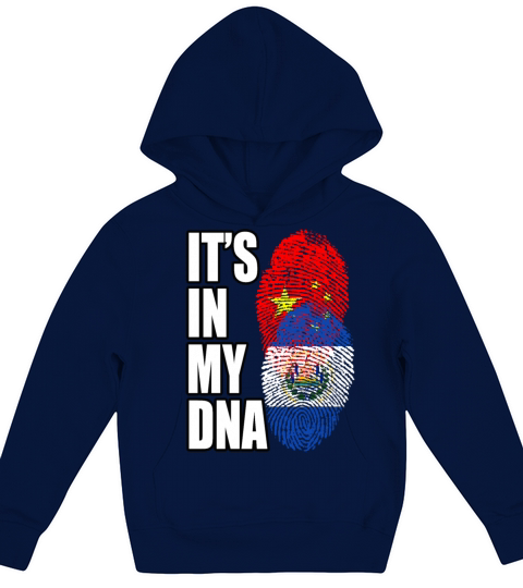 Salvadoran And Chinese Mix Heritage DNA Flag Kids Hoodie