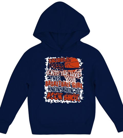This basketball girl knows hooking shot Kids Hoodie
