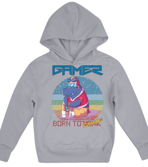 Video Games Funny Gamer Born To Gaming Retro Game Kids Hoodie