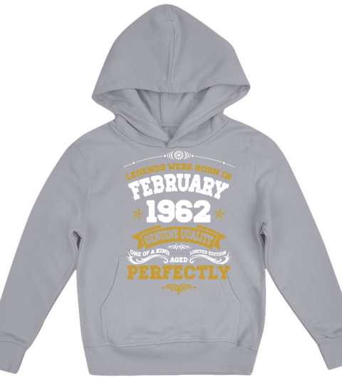Vintage Aged To Perfection Ferbuary 1962 Kids Hoodie