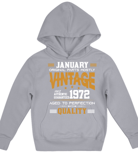 Vintage Aged To Perfection January 1972 Kids Hoodie
