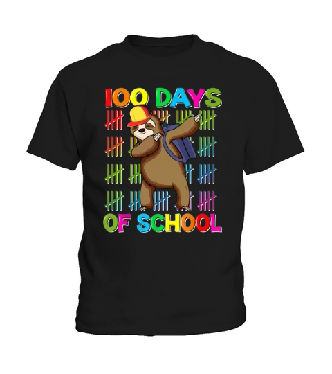 100th Day Of School Sloth Dabbing Sloth Lover Kids Kids T-Shirt