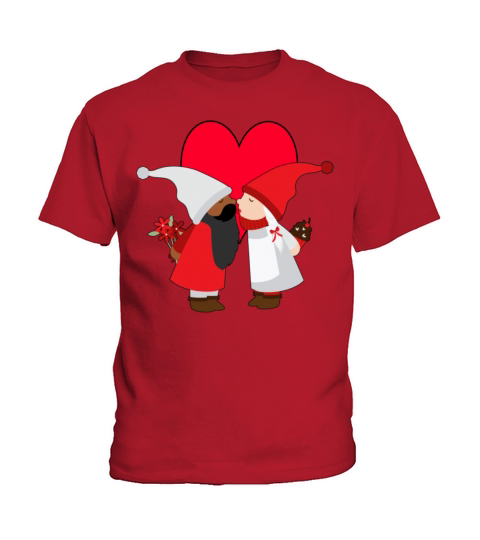 Biracial Couples Gift Valentines Day Gnome Mixed Kids T-Shirt