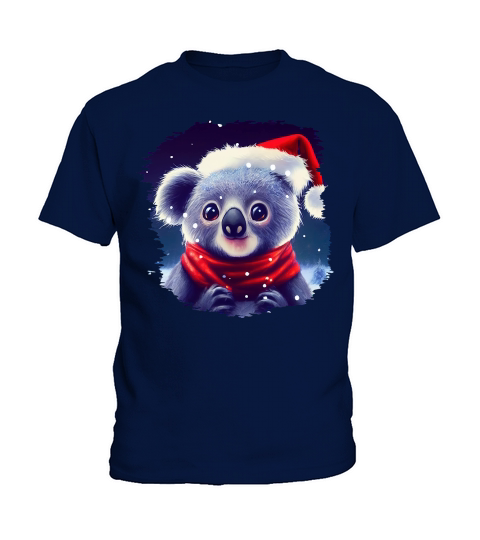 Christmas Cute Koala with Santa Hat Kids T-Shirt