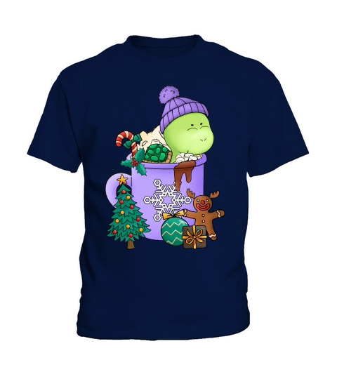 Christmas Hot Drinks Cute Turtle Kids T-Shirt
