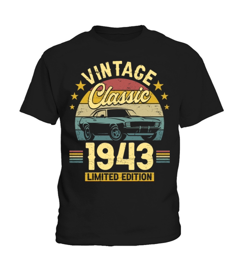 Classic 1943 80 Years Old Vintage 80th Birthday Kids T-Shirt
