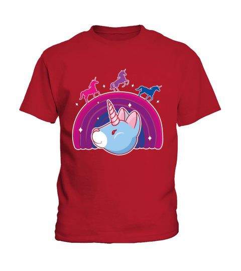 Kawaii Bisexual Pride Unicorn Bi Rainbow Kids T-Shirt