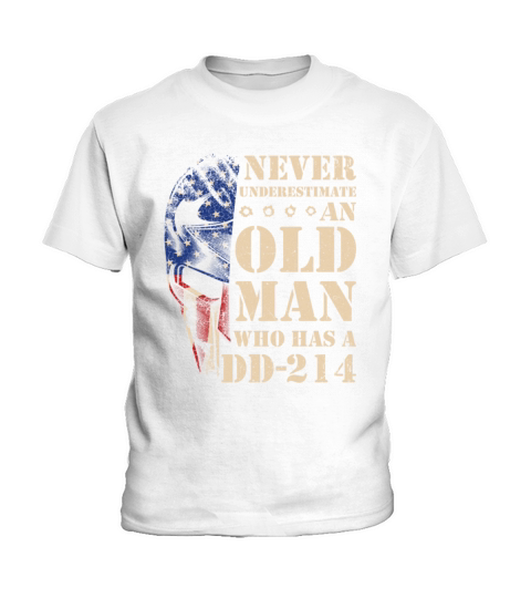 Mens Vintage DD 214 US Alumni USA American Flag Kids T-Shirt