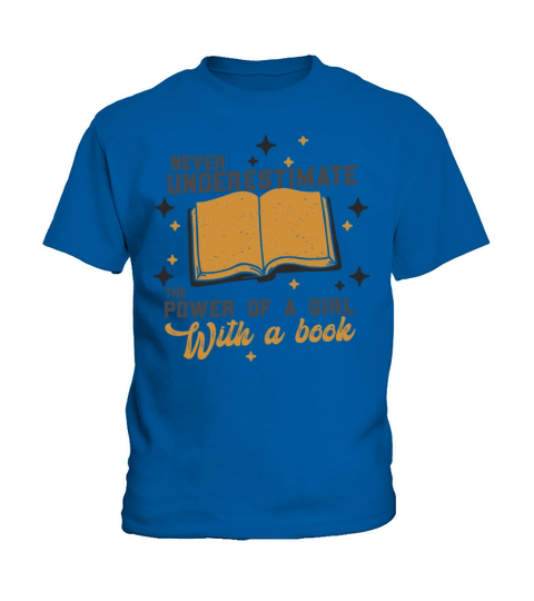 Never Underestimate The Power of A Girl With Book Kids T-Shirt