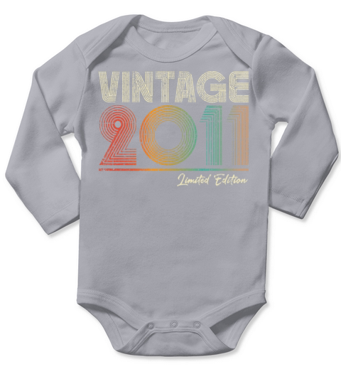12 Years Old Vintage 2011 12th Birthday Gifts Long Sleeve Baby One-Piece
