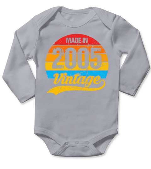 18 Years Vintage 2005 Retro 18th Birthday Long Sleeve Baby One-Piece