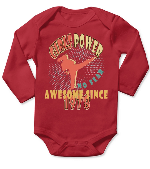 1978 vinatge Girls Power Birthday Long Sleeve Baby One-Piece