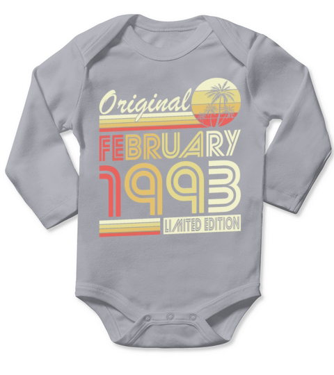30th birthday vintage february 1993 original 1993 Long Sleeve Baby One-Piece