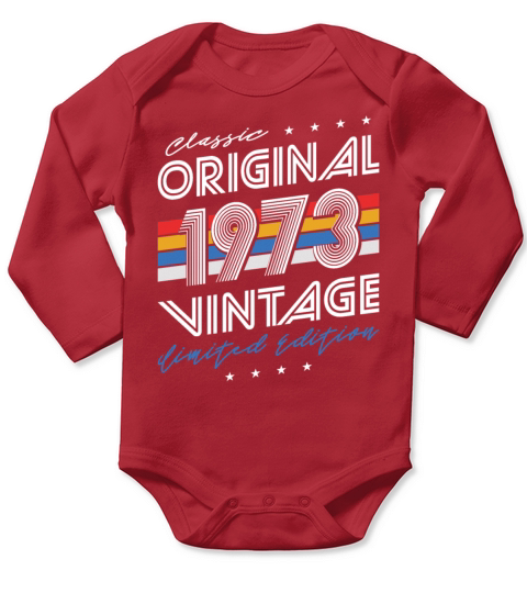 50th birthday vintage 1973 classic original 1973 Long Sleeve Baby One-Piece
