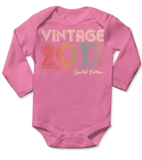 6 Year Old Vintage 2017 6th Birthday Gift Long Sleeve Baby One-Piece