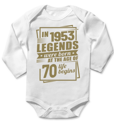 70th Birthday Gift Ideas Vintage 1953 Sayings Long Sleeve Baby One-Piece