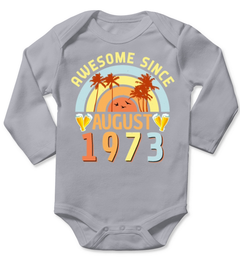 August 1973 Vintage Long Sleeve Baby One-Piece