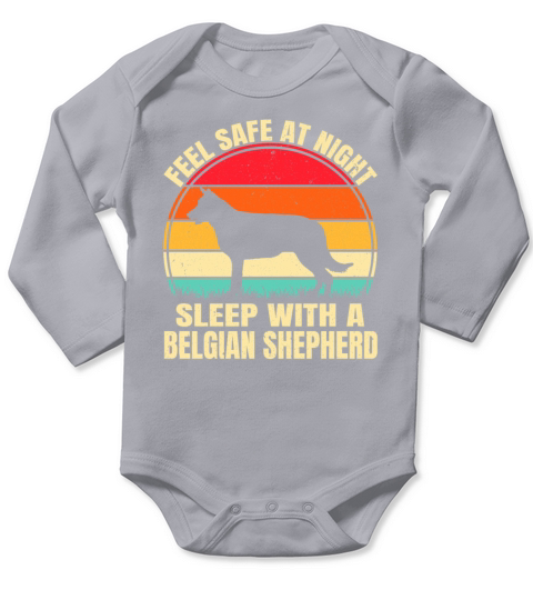 Belgian Shepherd Dog Retro Vintage Long Sleeve Baby One-Piece