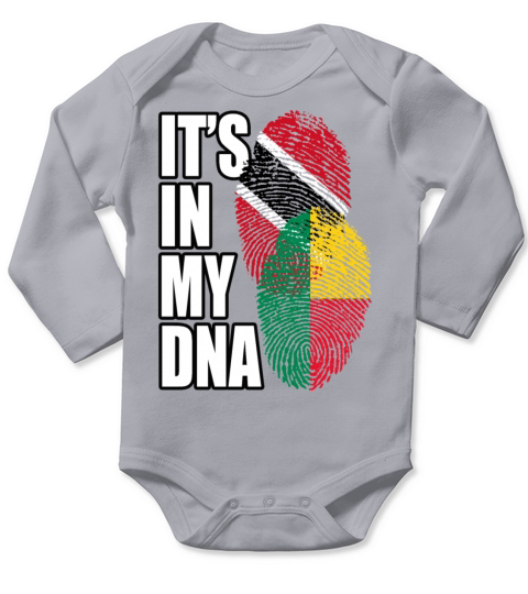 Beninese And Trinidad Tobago Mix Heritage DNA Flag Long Sleeve Baby One-Piece