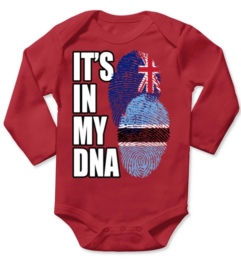 Botswana And New Zealand Mix Heritage DNA Flag Long Sleeve Baby One-Piece