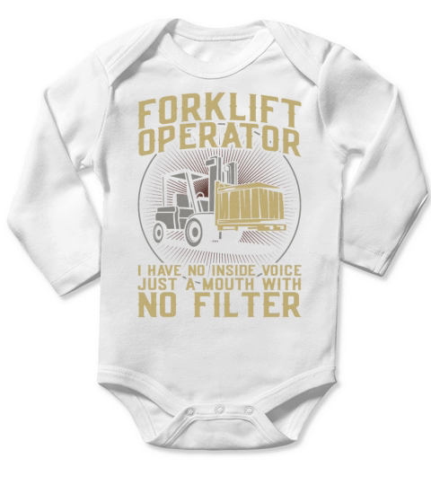 Certified Forklift Truck Operator Long Sleeve Baby One-Piece