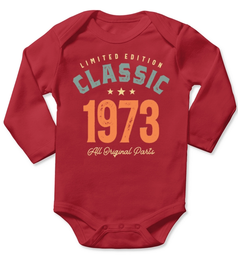 Classic 1973 - 49th Birthday Vintage Long Sleeve Baby One-Piece