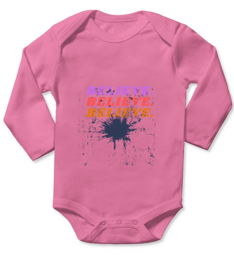 Colorful Retro Positivity Typography T Shirt Long Sleeve Baby One-Piece