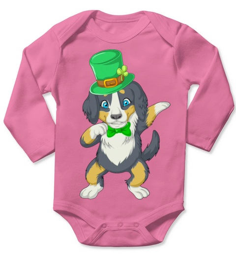 dabbing bernese st patricks day Long Sleeve Baby One-Piece