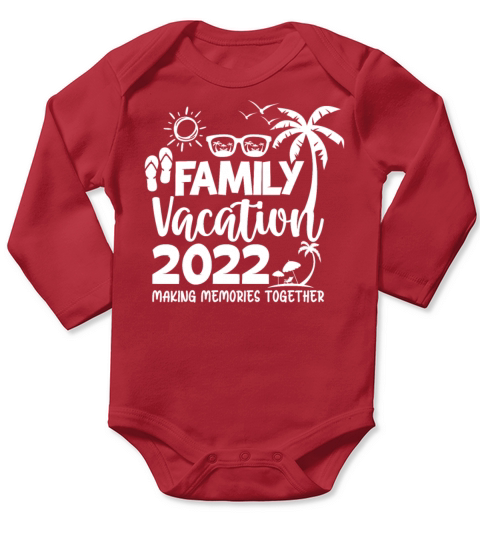 Family Trip Summer Vacation Beach 2022 Vintage Lov Long Sleeve Baby One-Piece